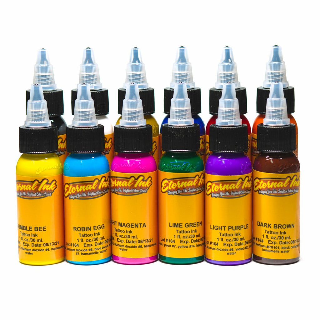 Eternal Ink Tattoo Ink Set in Zombie Colors 12 Color, Size: 1 oz Available at TATSoul Tattoo Supply