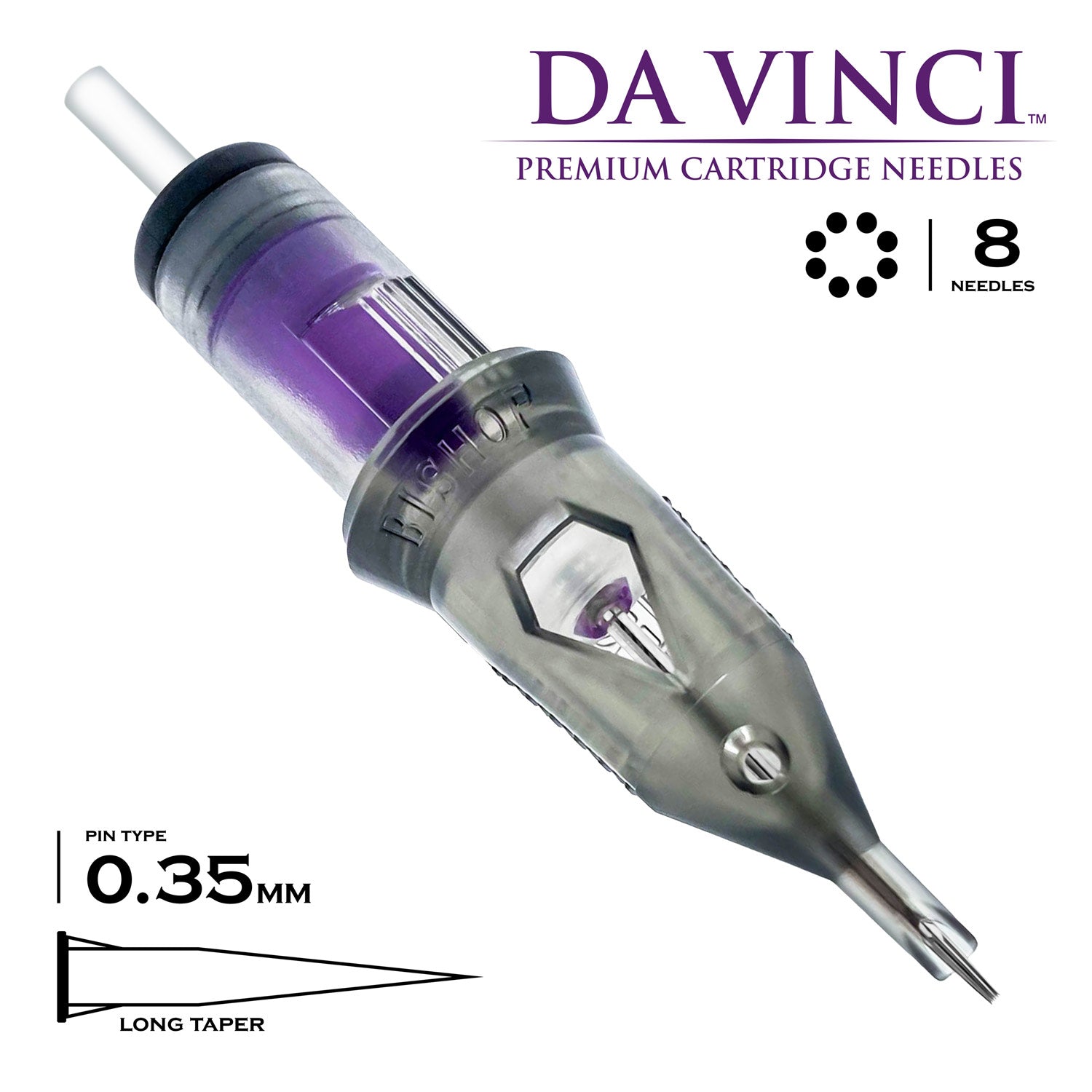 Bishop Da Vinci V2 Cartridges - #12 Hollow Round Liner Long Taper