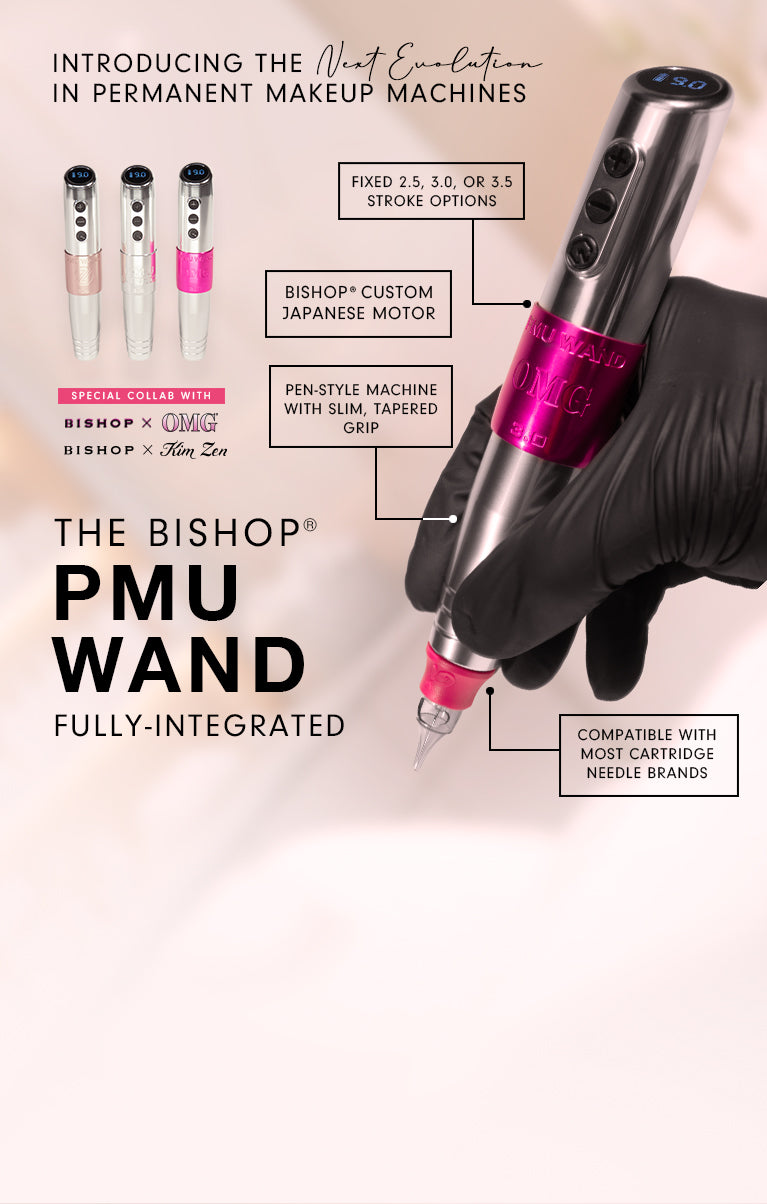 Introducing the next evolution in permanent makeup machines the Bishop PMU Wand! A pen style machine with a custom Japanese motor!