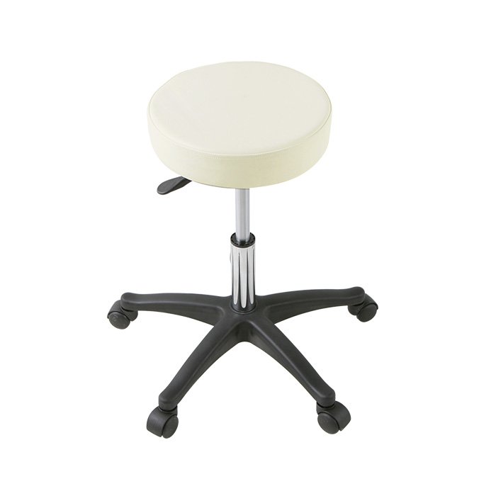 An above view of the Ivory TATSoul Vivace Stool. The perfect stool for tattoo artists, piercers, and more.